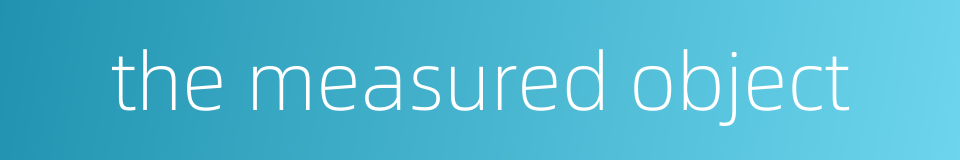 the measured object的同义词