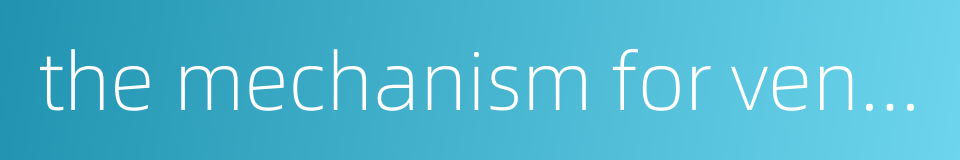 the mechanism for venture capital investments的同义词