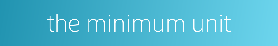 the minimum unit的同义词