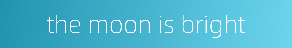 the moon is bright的同义词