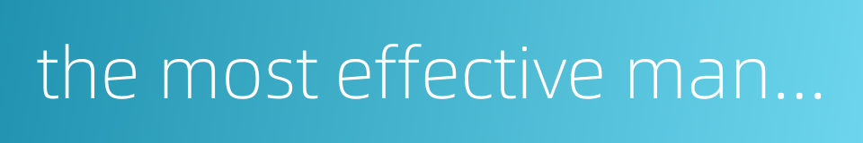 the most effective manner的同义词