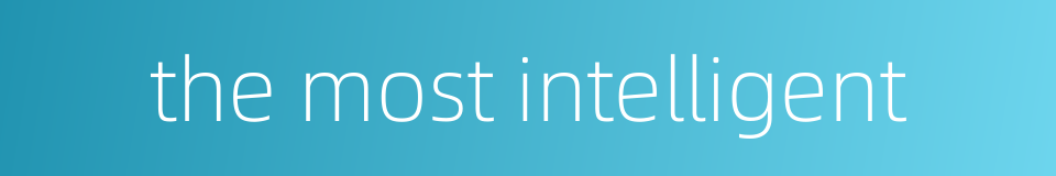 the most intelligent的同义词