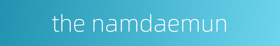 the namdaemun的同义词