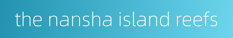 the nansha island reefs的同义词