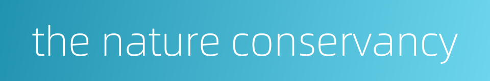the nature conservancy的同义词
