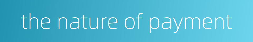 the nature of payment的同义词