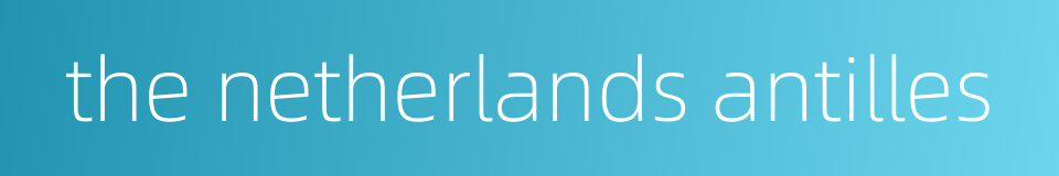 the netherlands antilles的同义词