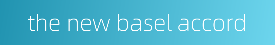 the new basel accord的同义词