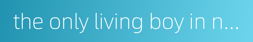 the only living boy in new york的同义词