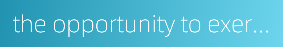 the opportunity to exercise的同义词