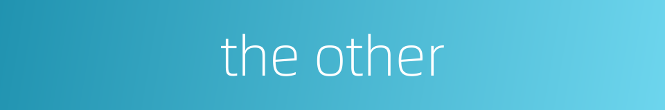 the other的同义词