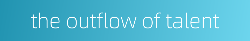 the outflow of talent的同义词