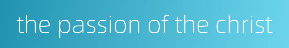 the passion of the christ的同义词