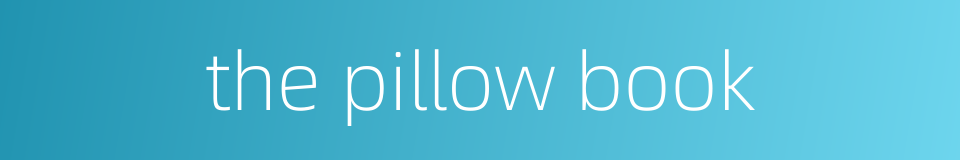 the pillow book的同义词