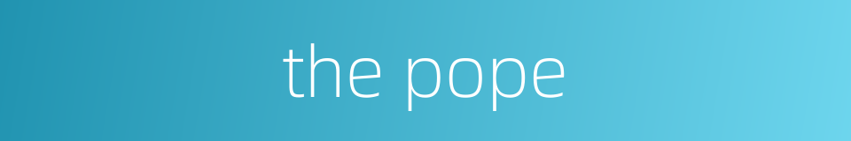 the pope的同义词