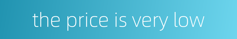 the price is very low的同义词