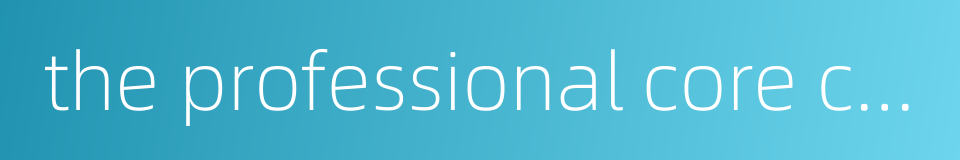 the professional core curriculum的同义词