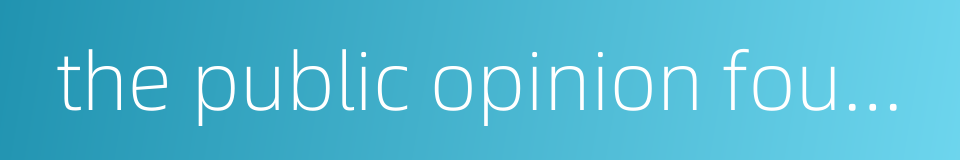 the public opinion foundation的同义词