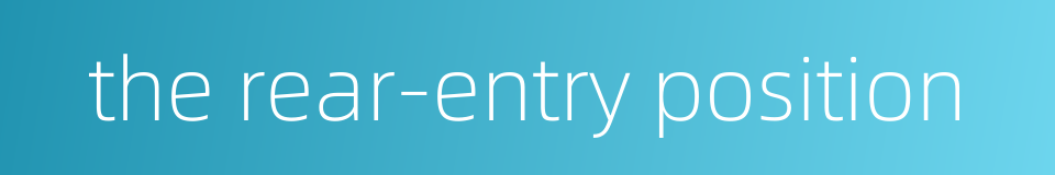 the rear-entry position的同义词
