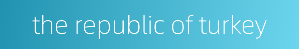 the republic of turkey的同义词