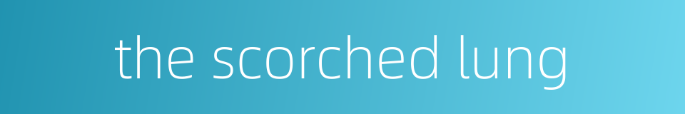 the scorched lung的同义词