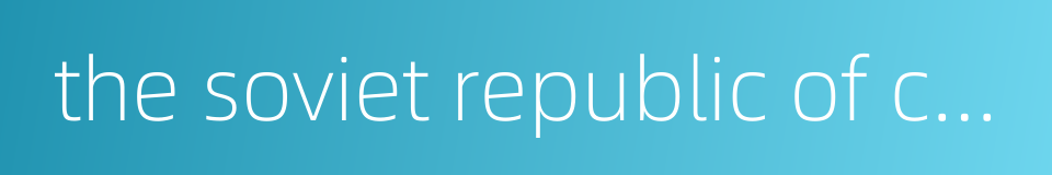 the soviet republic of china的同义词