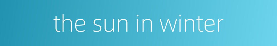 the sun in winter的同义词