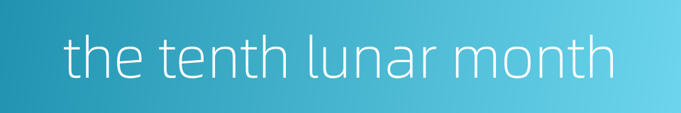 the tenth lunar month的同义词