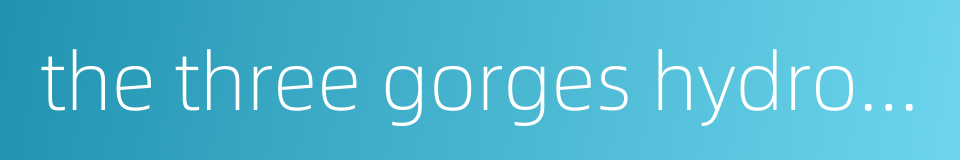 the three gorges hydropower station的同义词