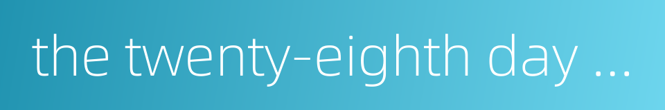 the twenty-eighth day of the twelfth lunar month的同义词