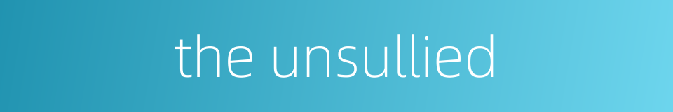 the unsullied的同义词