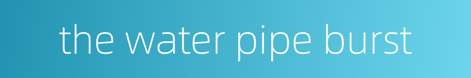 the water pipe burst的同义词