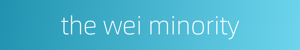 the wei minority的同义词