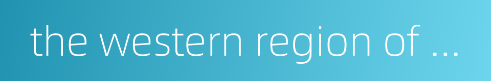 the western region of henan province的同义词