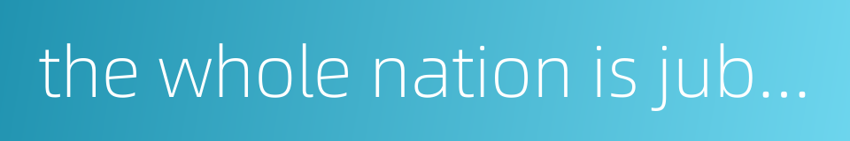 the whole nation is jubilant的同义词