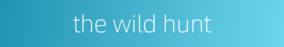 the wild hunt的同义词