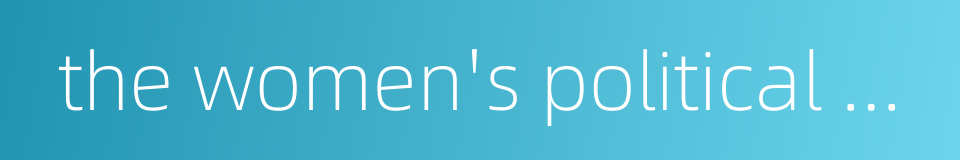 the women's political participation的同义词