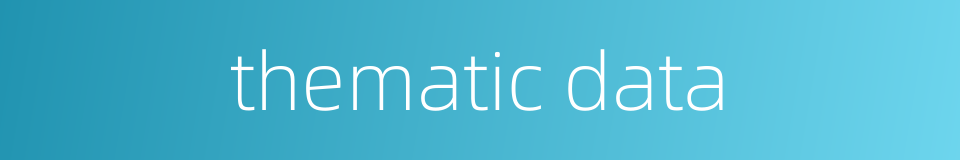 thematic data的同义词