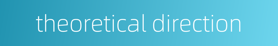 theoretical direction的同义词