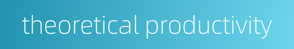 theoretical productivity的同义词