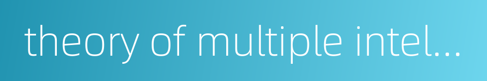 theory of multiple intelligence的同义词
