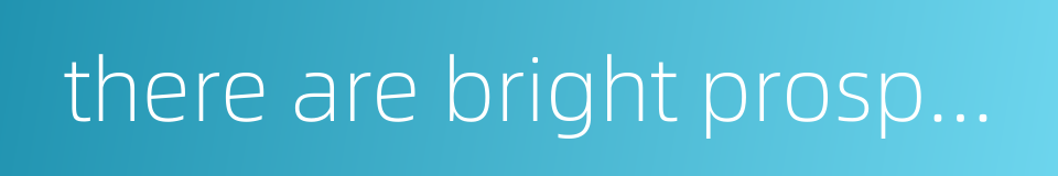 there are bright prospects lying ahead的同义词