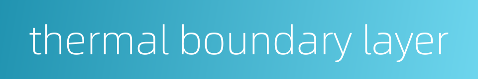 thermal boundary layer的同义词