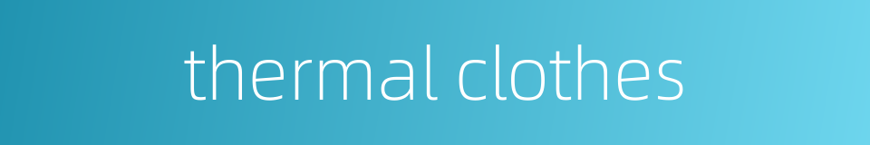 thermal clothes的同义词