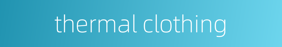 thermal clothing的同义词
