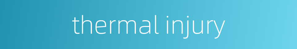 thermal injury的同义词