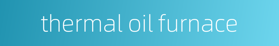 thermal oil furnace的同义词