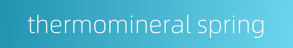 thermomineral spring的同义词