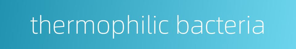 thermophilic bacteria的同义词
