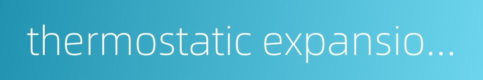 thermostatic expansion valve的同义词